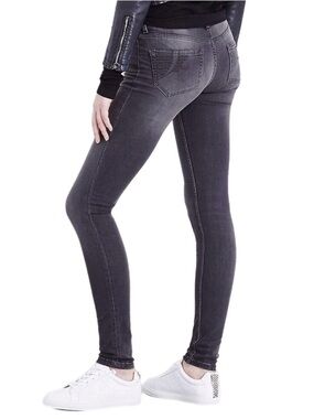 MAJE Skinny Broderick Gris Fonce Denim Jeans Grey